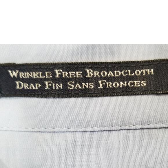 Lands' End Womens Blue Button Up 3/4 Sleeve Flip Cuff Wrinkle Free Shirt Sz 24W - Picture 6 of 9